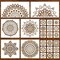 24PCS Mandala Stencils for Painting – Reusable Floral Mandala Templates for DIY Wall, Tile, Furniture, Canvas & Craft Decoration